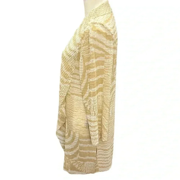 Chicos Travelers Crinkled Jacket Sz 3 XL Canella Tan Geo Swirl Artsy NWT $119 - Picture 5 of 9